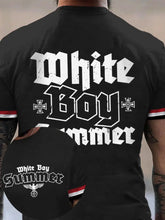 Männer weißer Junge Sommer bedrucktes Kurzarm-T-Shirt zartstils